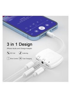 KASTWAVE Lightning to 3.5mm Headphone Jack Audio Adapter Earphone Splitter Adapter with Charging Port for iPhone for iPhone to aux adapter Compatible With iPhone 13 12 11 X 8 7 Support Newest iOS 15  - Image 4