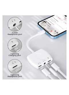 KASTWAVE Lightning to 3.5mm Headphone Jack Audio Adapter Earphone Splitter Adapter with Charging Port for iPhone for iPhone to aux adapter Compatible With iPhone 13 12 11 X 8 7 Support Newest iOS 15  - Image 3