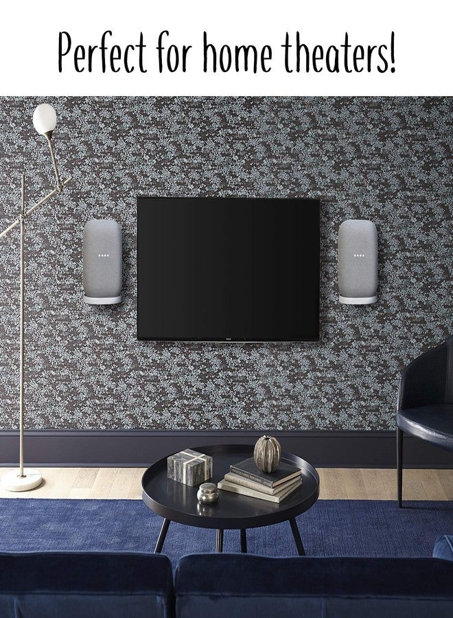 Mount Genie Affordable Essentials Wall Mount Hanger Stand for Nest Audio (White, 2-Pack): Screw and Screwless Install Options, The Slimmest Low-Profile Mount Available - Image 4