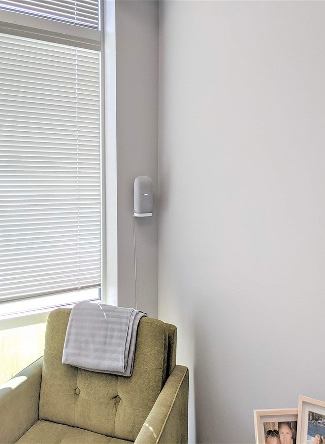 Mount Genie Affordable Essentials Wall Mount Hanger Stand for Nest Audio (White, 2-Pack): Screw and Screwless Install Options, The Slimmest Low-Profile Mount Available - Image 5