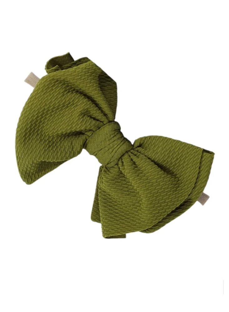 Bambimici Lara Assorted Ribbon Bow Headband For Babies Black, Navy Blue, Lime Green