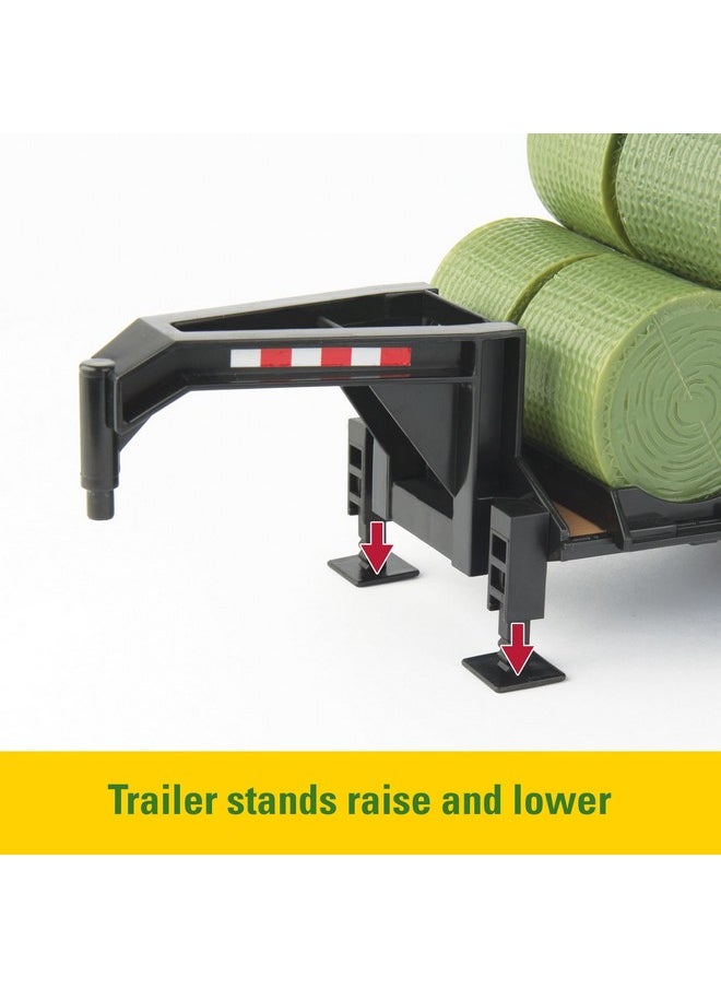 TOMY TOMY John Deere Round Bale Haying Set - 1:32 Scale - Includes John Deere 7R Tractor, 569 Round Baler, and 381G Skid Steer Toy - Construction and Farm Toys - Ages 3 Years and Up  - Image 5