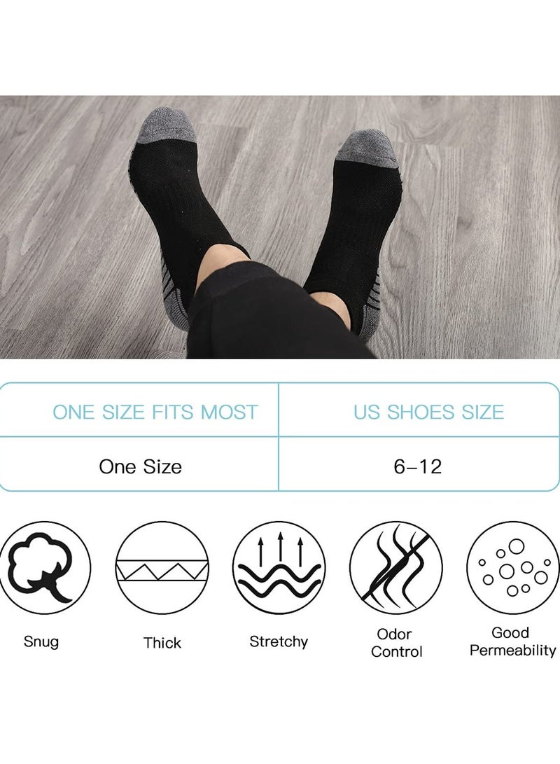 Y&D 8 Pairs Mens Ankle Athletic Socks Low Cut Breathable Running with Cushion Tab Comfort Sports Trainer Cotton Casual Non-Slip No Show for Men EUR43-46 - Image 5