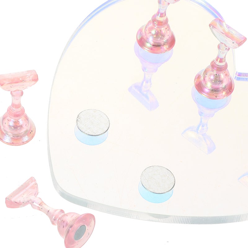 Nail Holder For Practice And Display Heart-Shaped Base Nail Art Stand For Beginners And Professionals Portable Fingernail Tips Display Tray Home Salon Use - Image 5