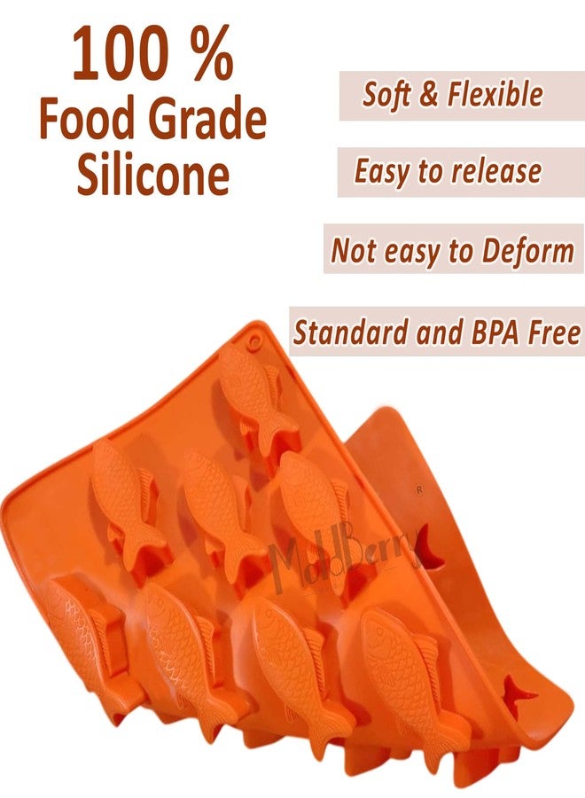 MoldBerry 14 Cavity Silicone Fish Shape Chocolate Mould | Cat Treat Jelly Cookie Candy Mold | Pet Treat Gummy Candy Tray | 5.8 x 2.5 x 1.2 cm | Pack 1 - Image 5