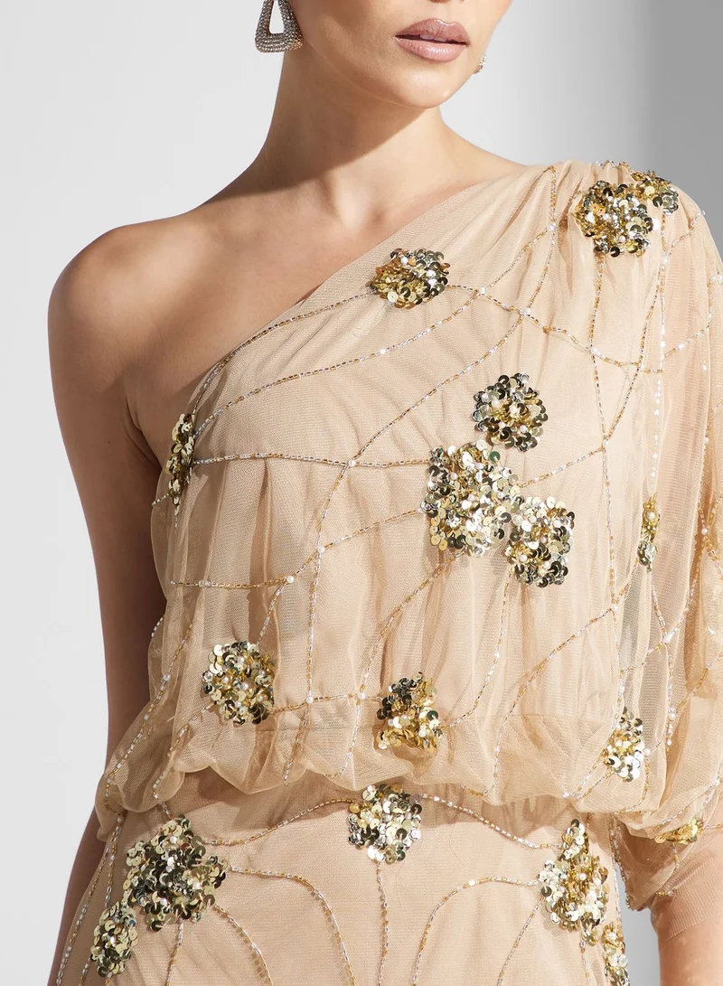 Namshi x Floral Embellished Dress