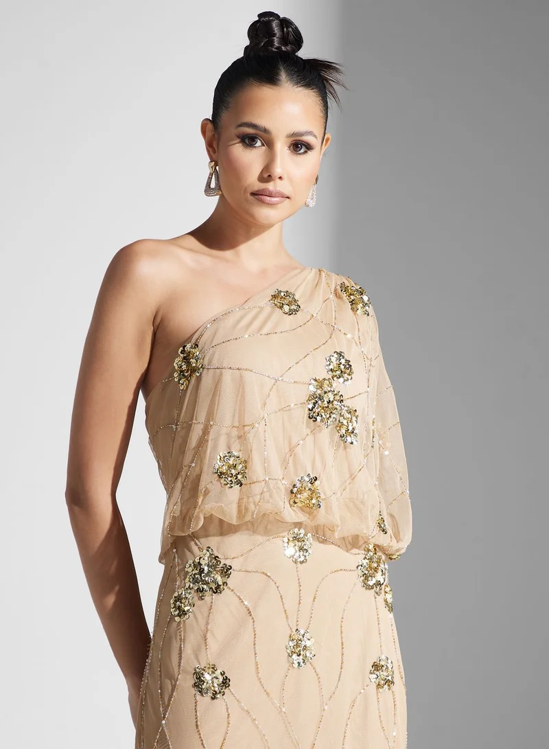 Namshi x Floral Embellished Dress