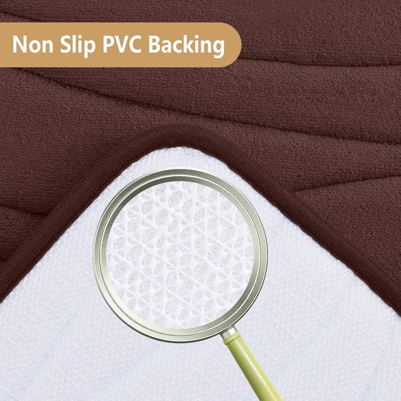Buganda Nonslip Bathroom Bath Mats Bath Rugs Set Ultra Soft NonSlip and Absorbent Bathroom Rugs Fast Dry Soft and Comfortable Stylish Bathmat Brown - Image 5
