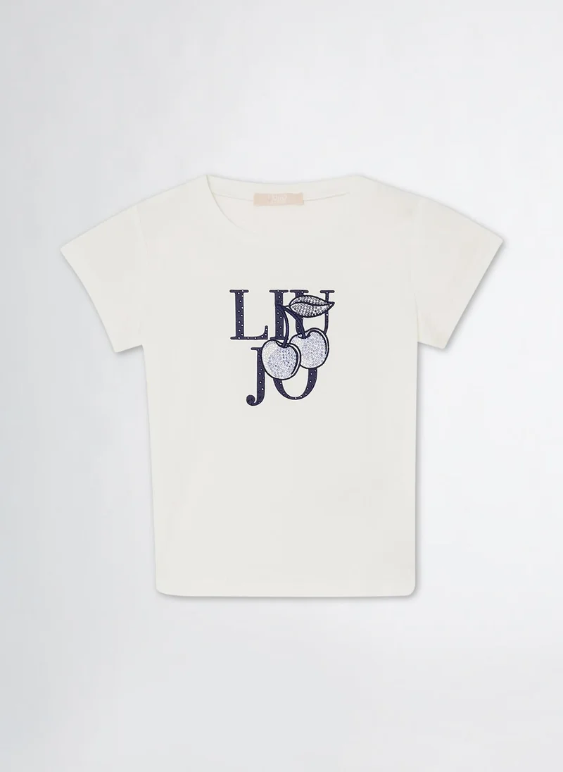 Liu Jo Cotton T-Shirt with Logo