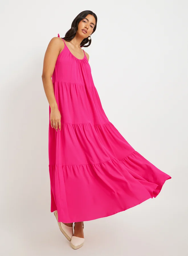 Take Two Tiered Hot Pink Dress