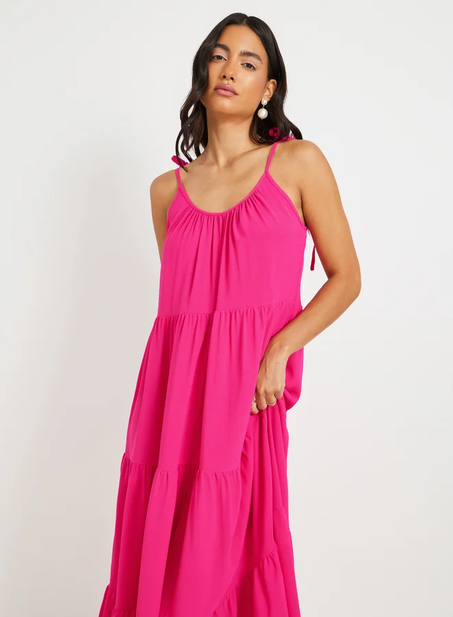 Take Two Tiered Hot Pink Dress