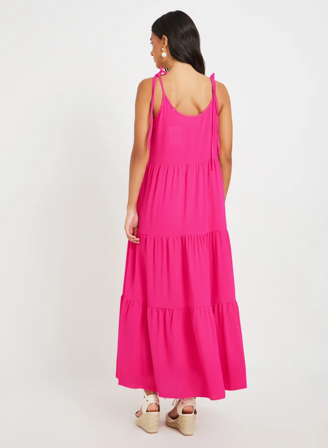 Take Two Tiered Hot Pink Dress