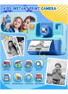 Generic Kids Camera,Children Print Camera,Instant Camera Toddler Digital Camera with 1080P HD Video Camera,2.0"IPS Screen Printing Instant Camera for Girls Boys 3-12, 3 Roll No-Ink Print Paper 32G SD Card  - Image 2