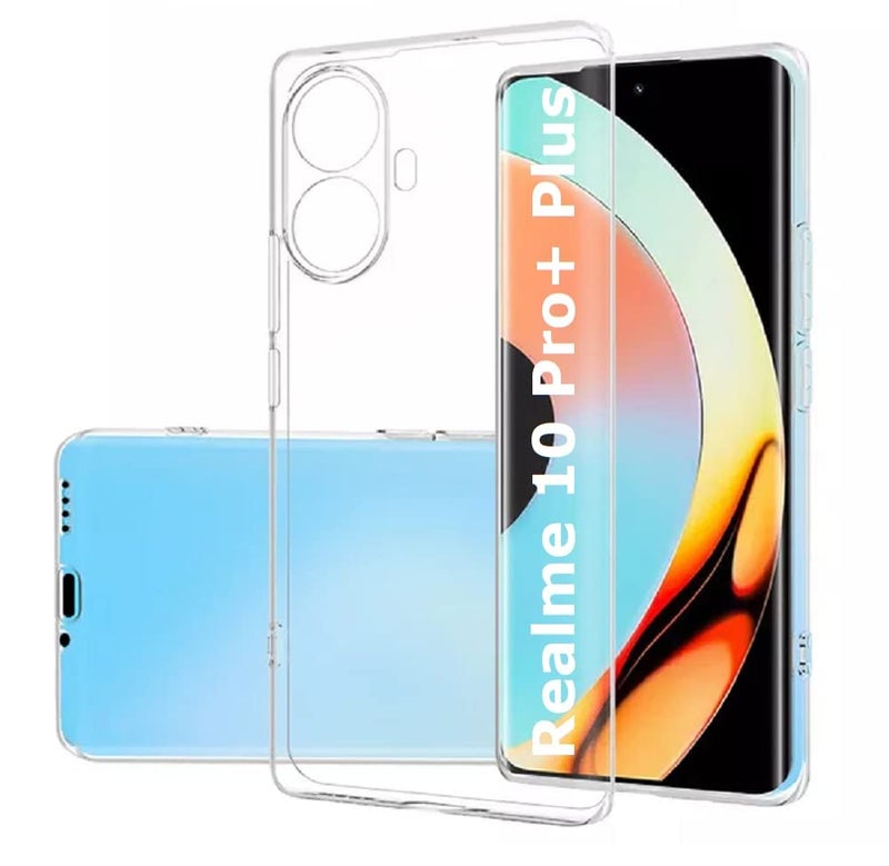 REALCASE Silicone Crystal Clear Realme 10 Pro+ Plus 5G Back Cover Case | Protective Design Transparent Back Cover Case For Realme 10 Pro+ Plus 5G - Image 1