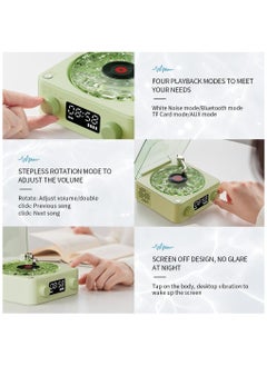 XiuWoo Wireless Vintage Wave Vinyl Record Player Style Bluetooth Speaker, Portable CD Player That Looks like a Record Player, with Ambient Lights,Green  - Image 2