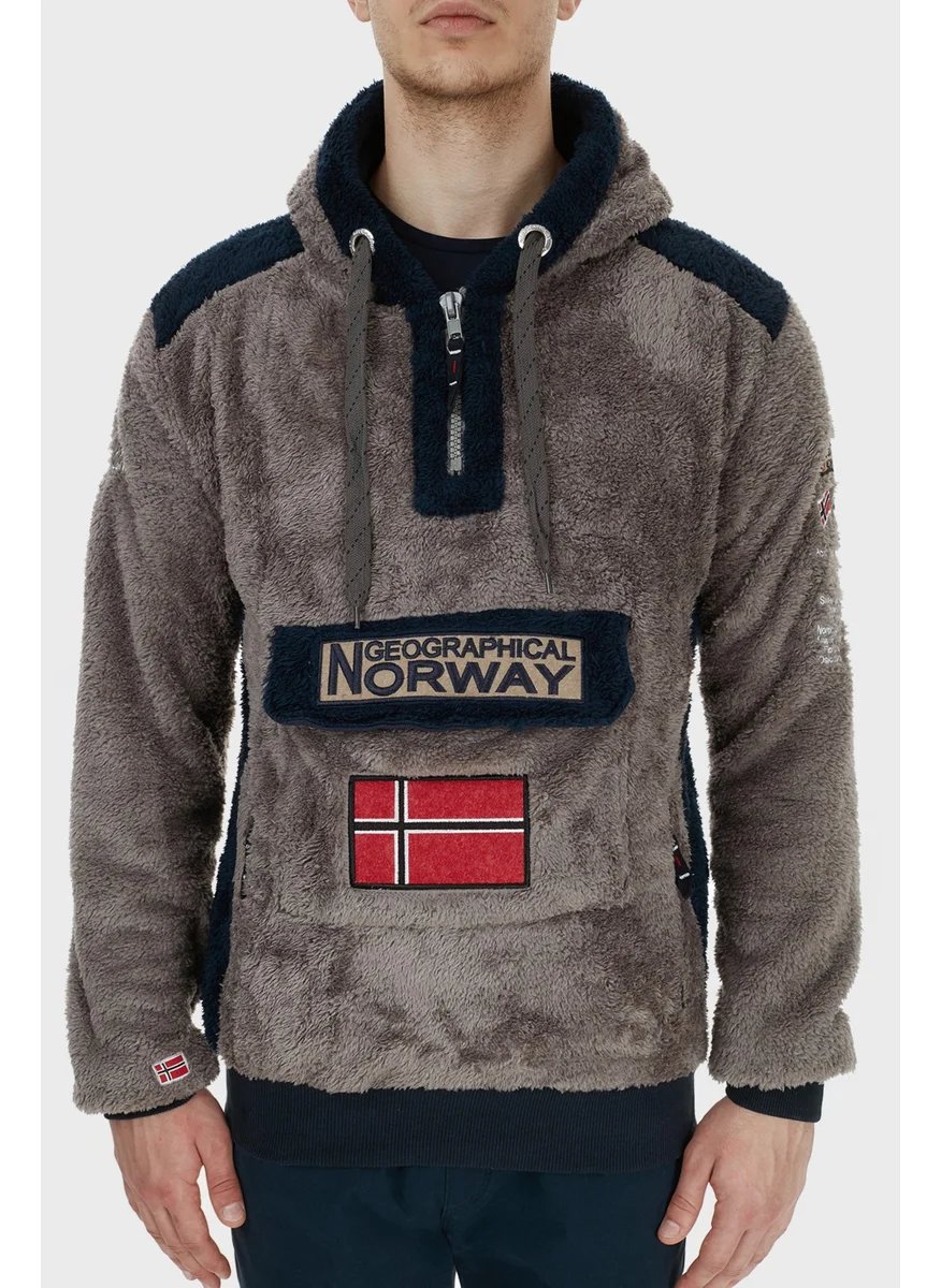 Norway Geographical Hooded Half Zip Outdoor Polar Sweat Men's Sweat Gymclasssherco