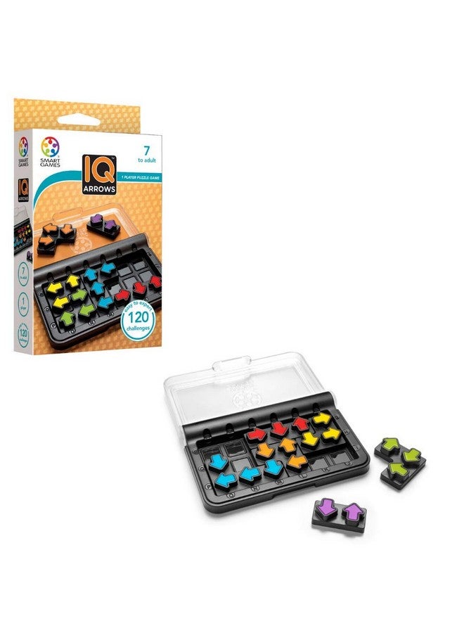SmartGames IQ Arrows | Boost Planning and Problem Solving Skills | 120 Challenges from Easy to Expert | Great for Ages 7 - Adult | A Fun Travel Game in a Portable Case - Image 1