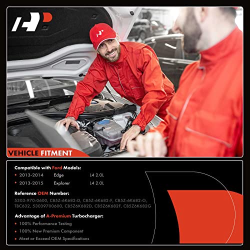 A-Premium Complete Turbocharger Turbo Kit with Gasket Compatible with Ford Explorer 2013-2015, Edge 2013-2014, 2.0L, K03, Replace# 5303-970-0600, CB5Z-6K682-D - Image 3