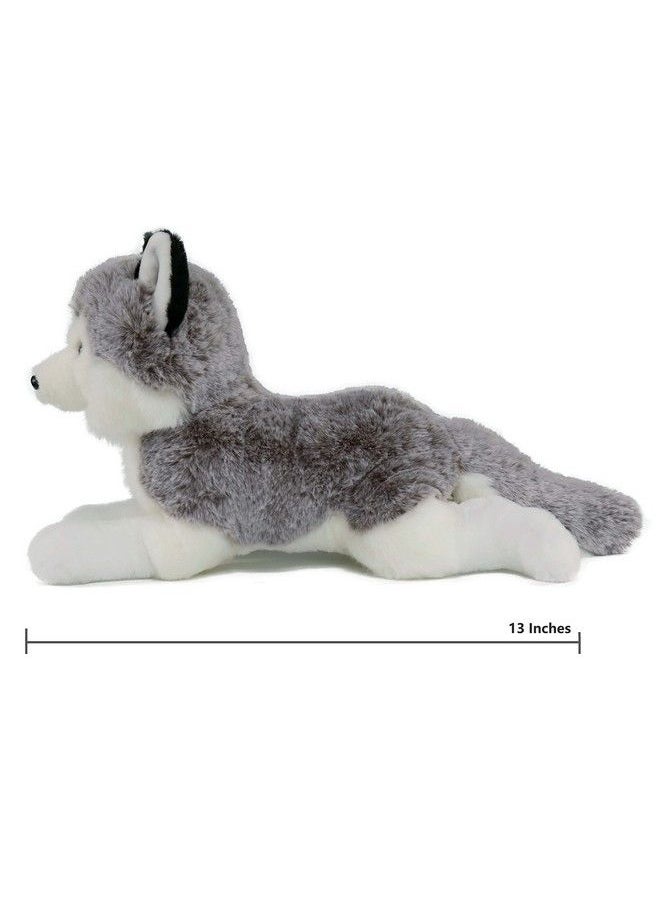 Ice King Bear - Lifelike Siberian Husky Stuffed Animal Plush Toy 13 Inches Length - Image 1