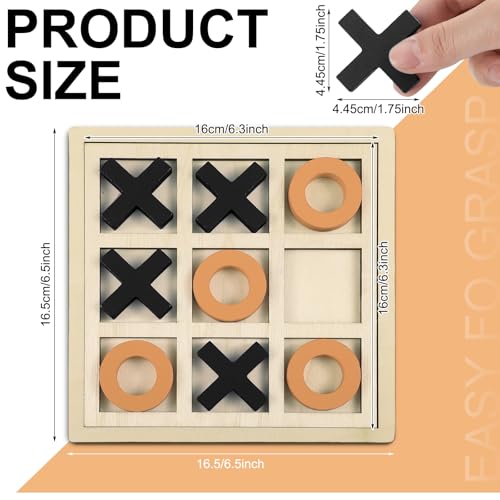 Seenelling Jumbo Wooden Tic Tac Toe Game Dementia Activities for Alzheimers Seniors with Matching and Puzzle Templates XO Chess Board Game for Elderly Engaging Table Decor Black Orange - Image 5