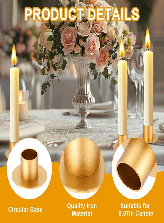 Tobeelec 18 Pcs Wedding Candle Holders for Pillar Candles Gold Taper Candlesticks Holders Centerpieces Short Candle Stick Holder Decor for Table Anniversary Party Dinning Decor (Gold) - Image 3