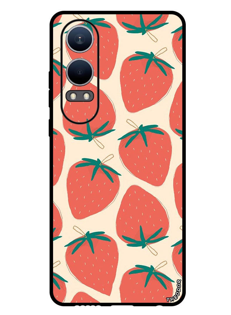 Theodor Protective Case Anti Scratch Shock Proof Bumper Cover For OnePlus Nord CE4 Lite Strawberries - Image 1