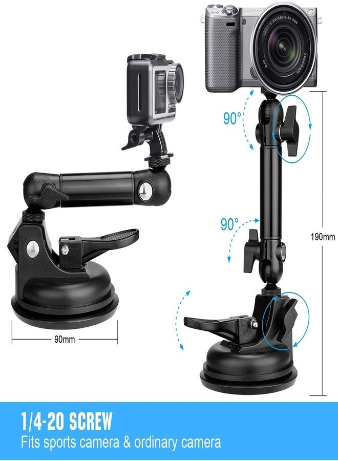 Fantaseal كوب شفط ثقيل Φ100mm مع حامل كاميرا قابل للتعديل برأس كرتين لتثبيت الهاتف في السيارة على الزجاج الأمامي لتسجيل الفيديو (حمولة 1.5 كجم) - Image 5