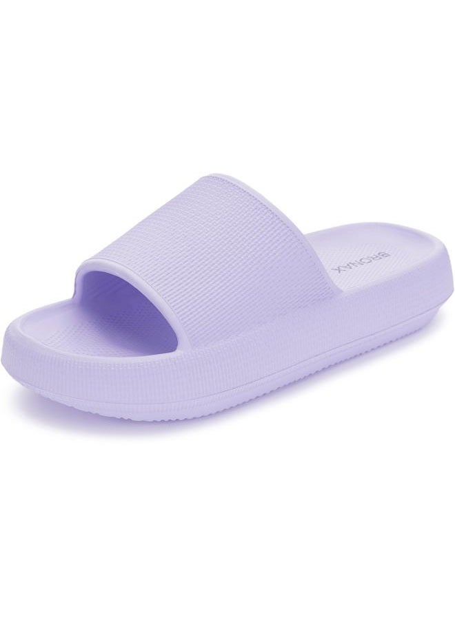 BRONAX Pillow Slippers for Women and Men | House Slides Shower Sandals | Extremely Comfy | Cushioned Thick Sole, Light Purple, 4-5.5 Women/3-4 Men - Image 1