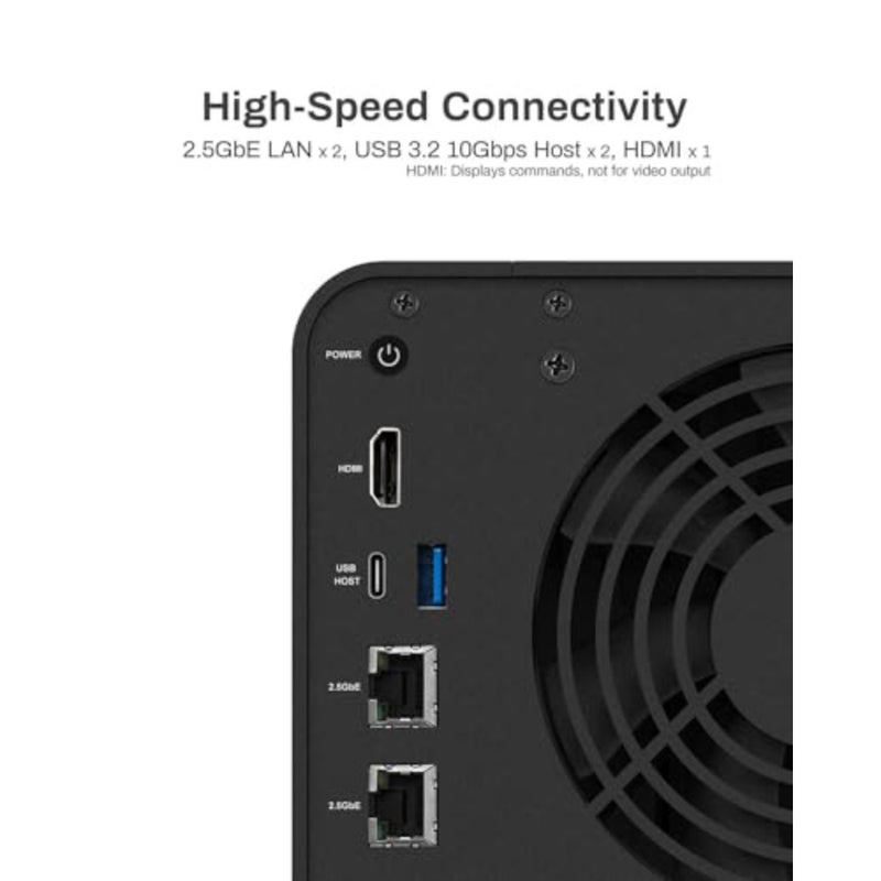 F4-424 Pro NAS Storage - 4Bay Core i3-N305 8-Core 8-Thread CPU, 32GB DDR5 RAM, 2.5GbE Port x 2, Network Attached Storage Peak Performance for Business Diskless - Image 4