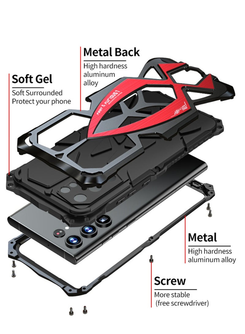 سيوسي غطاء أصلي معدني قوي لهاتف Galaxy S22 Ultra، مصنوع من السيليكون الداخلي، غطاء واقي كامل الجسم 360 لهاتف Samsung Galaxy S22 Ultra 5G بشاشة 6.8 إنش لعام 2022 - Image 2