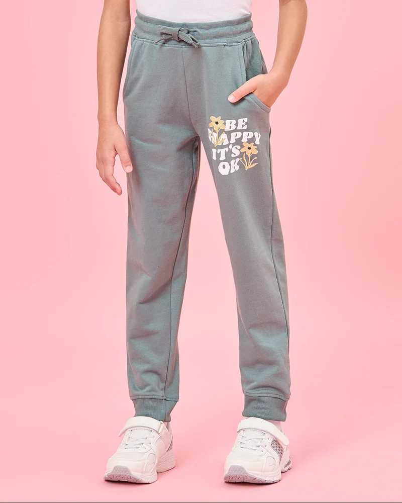 Redtag Girls Green Basic Track Pants