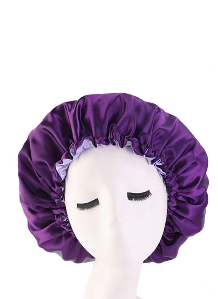 JoyousSto Women's Adjustable Double-Sided Satin Silk Soft Hat Soft Double-Sided Sleeping Cap  - Image 1