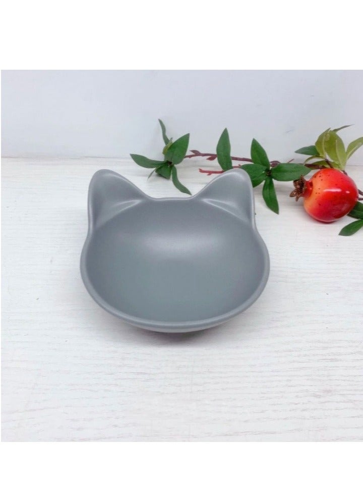 A.M Dining in Cat Head Ceramic Cat Bowl, Mini Kitten Bowl - Image 1