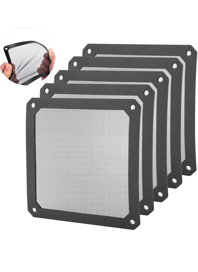Bukela PC Cooler Fan Filter, 120 x 120mm Dustproof PVC Magnetic Computer Mesh Frame Nylon Dust Filter Computer Case Cover (5 Pcs)  - Image 1