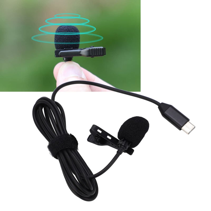 Type C Lavalier Lapel Microphone Mini Clip On Mic Omni Directional Pickup 1 5m Cable - Image 5