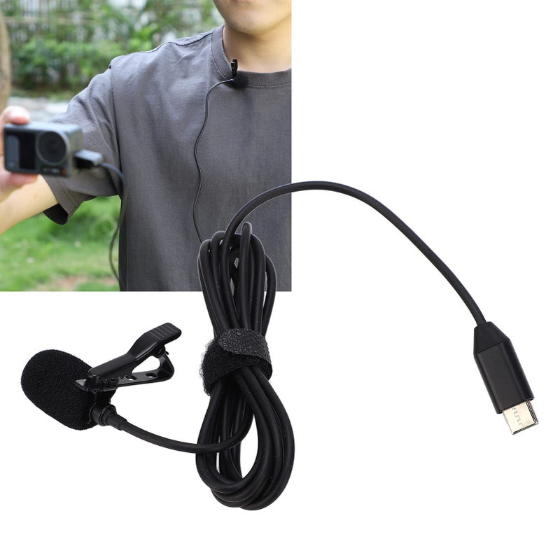 Type C Lavalier Lapel Microphone Mini Clip On Mic Omni Directional Pickup 1 5m Cable - Image 4
