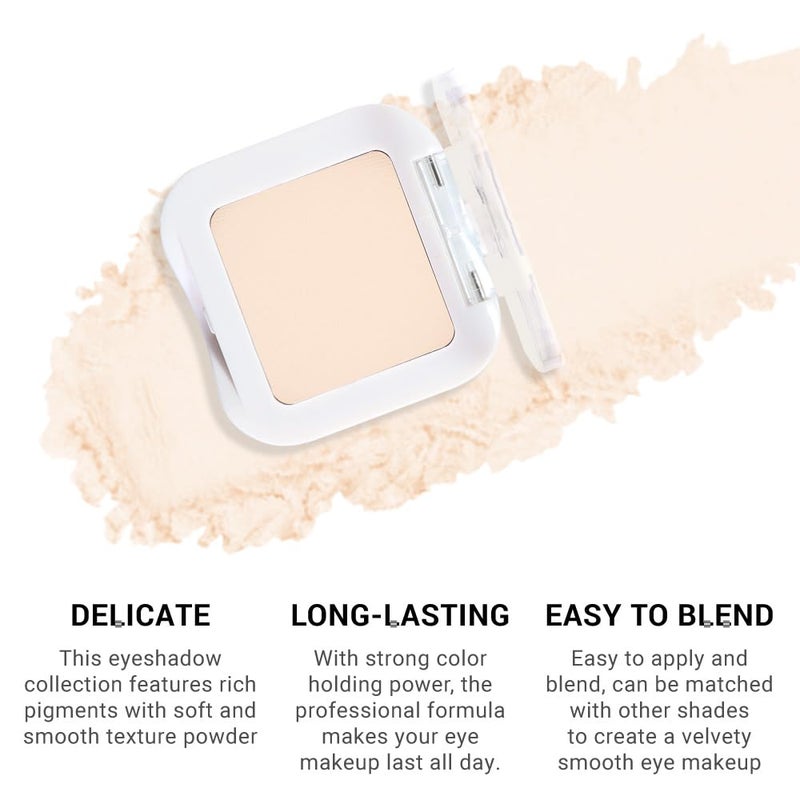 HHLTOH Neutral Light Nude Beige White Single Matte Eye Shadow Palette Naked Eyeshadow Palette Makeup for Old Women de sombras de ojos Natural Vegan Eyeshadow for Eyes Long Lasting Naturing-Looking #11 - Image 4