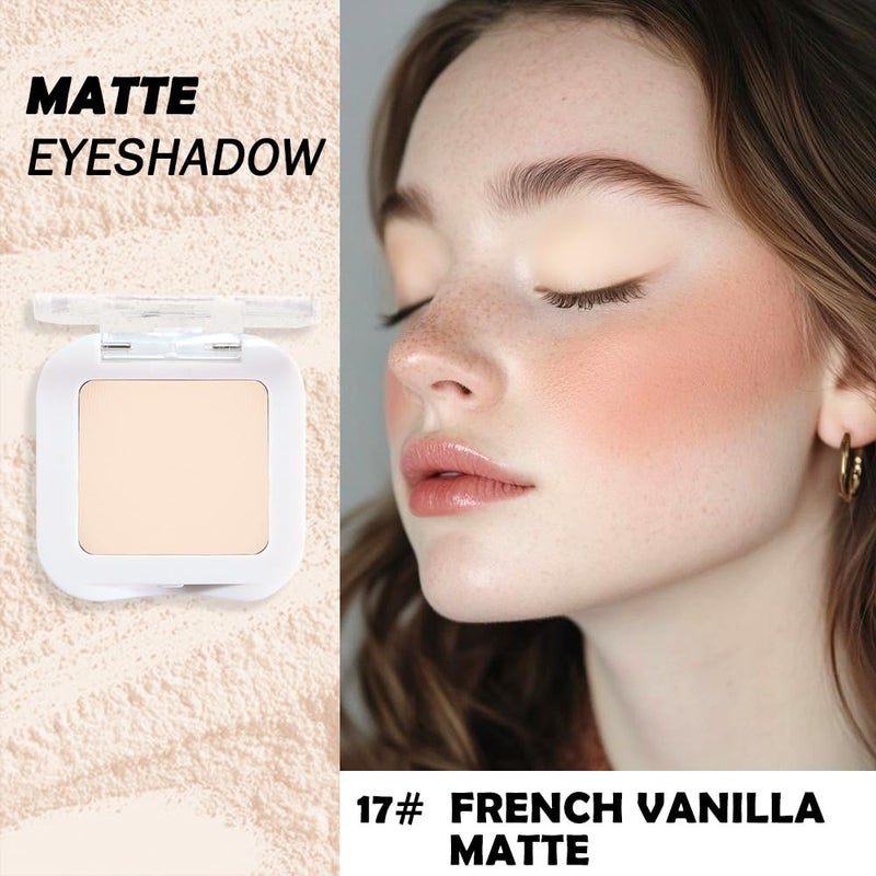 HHLTOH Neutral Light Nude Beige White Single Matte Eye Shadow Palette Naked Eyeshadow Palette Makeup for Old Women de sombras de ojos Natural Vegan Eyeshadow for Eyes Long Lasting Naturing-Looking #11 - Image 2