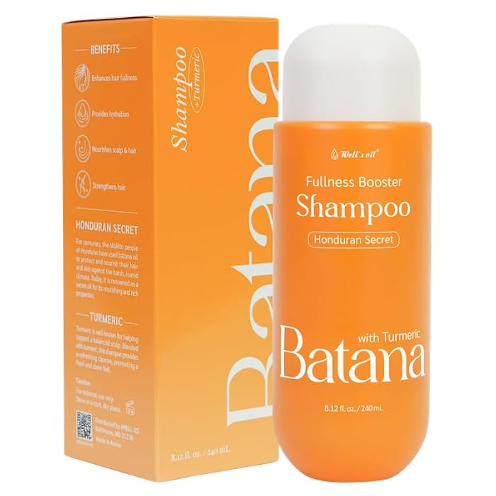 Well's Oil Batana Shampoo with Turmeric | 8.12 fl oz | Cleansing & Conditioning | With Batana Oil & Botanical Extracts | For Hair & Scalp | 240 ml - Image 1