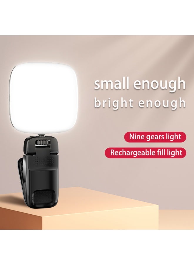 keloray LED Selfie Light, Portable Photography Fill Light with 3 Lighting Mode/9 Brightness Level, Rechargeable Mini Clip on Fill Lights with 360° Rotatable, for iPhone iPad Laptop Makeup, Black - Image 3