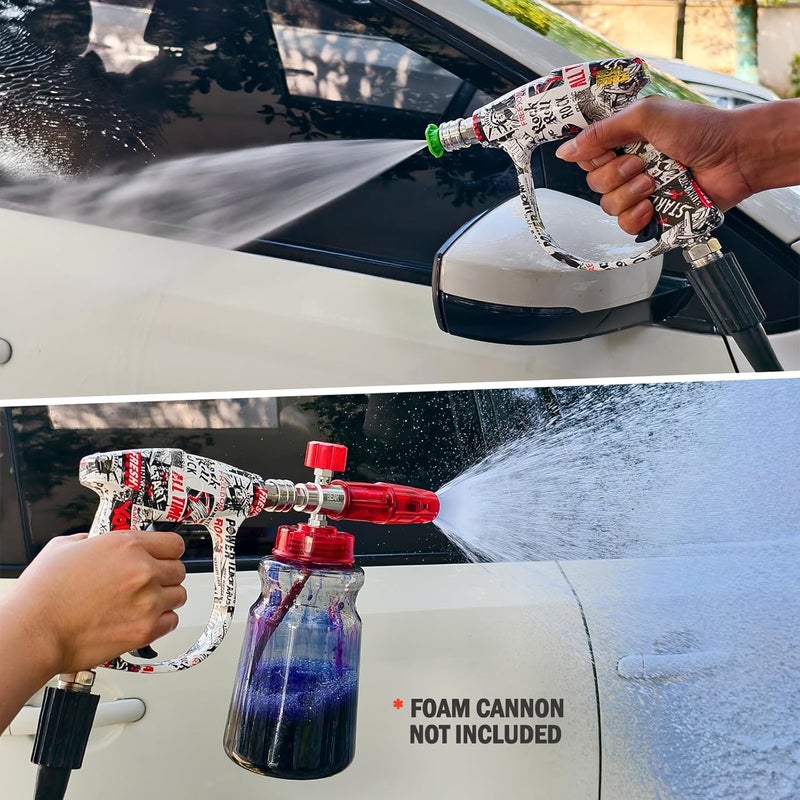 Bear Force High Pressure Washer Gun 3000 PSI Max, Power Washer Short Gun M22-ID14mm with 1/4“ Quick Connector, Car Wash, Car Cleaning, Car Care Detailing - Image 2