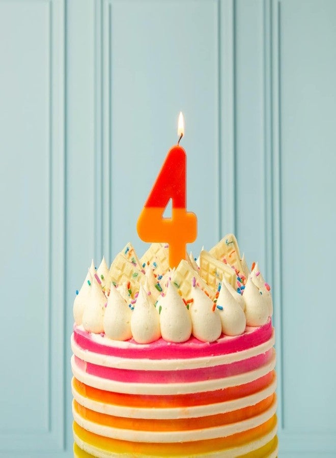Talking Tables Orange and Red Number 4 Candle for Cakes | Colourful Birthday Cake Topper Decorations for Kids Party, Boys 4th, 14th, Girls, Anniversary, Milestone, 3inches - Image 3