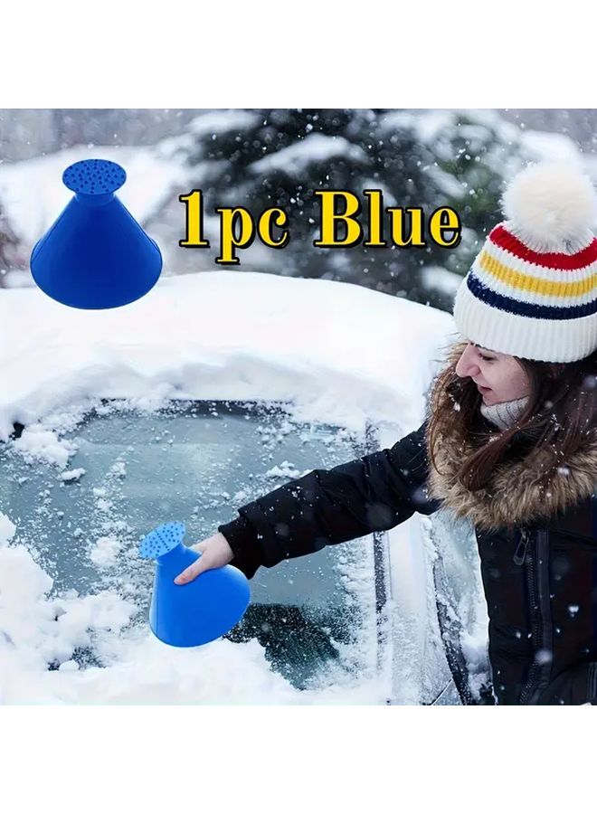 Blue 5 In 1 Multi Functional Ice And Snow Shovel Windshield Deicing Tool - Image 1