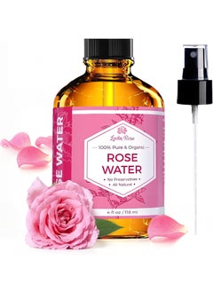 Leven Rose Rose Water Spray for Face by Leven Rose  Pure Natural Moroccan Rosewater Hydrosol Face Spray  Organic Rose Water for Hair 4 oz 