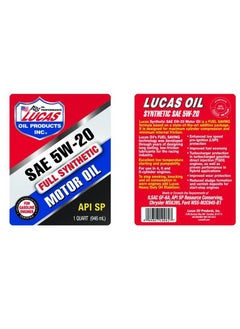 LUCAS OIL SYNTHETIC MOTOR OIL SAE 5W-20  - Image 2