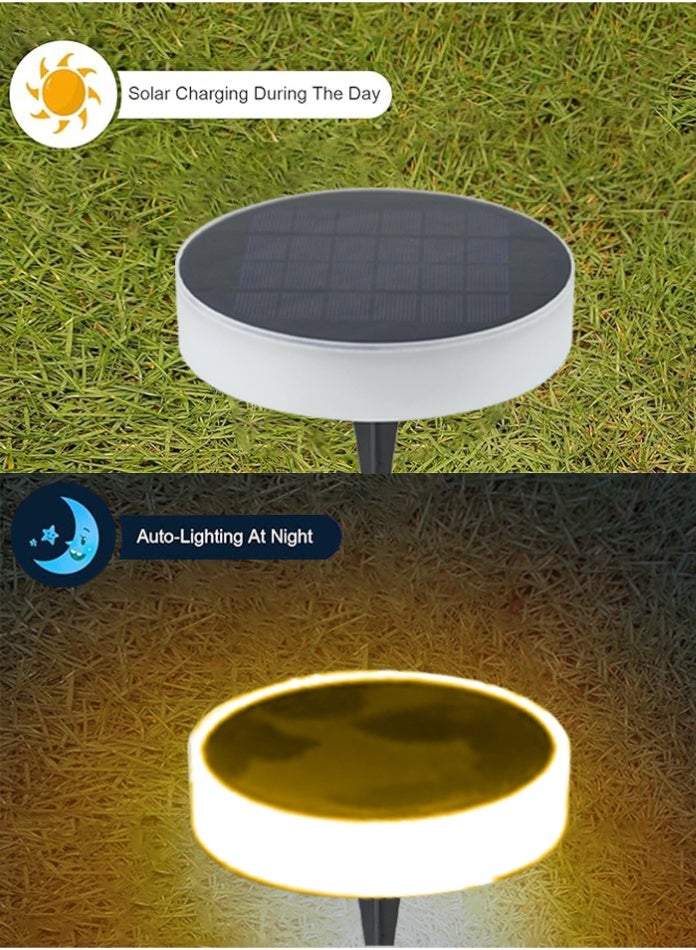 Vmax 6-Pack Solar Square Garden Lights Outdoor Warm White LED Spike Lamps, Waterproof Wall Mount & Pathway Lighting for Lawn, Yard, Patio, and Driveway - Image 4