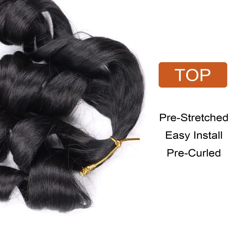 Lianzi French Curly Braiding Hair 14 Inch 8 Packs Curly Braiding Hair Pre Stretched for Box Braids French Curls Crochet Braids Bouncy Loose Wavy Braiding Hair Extensions(14 Inch, Natural Black) - Image 4