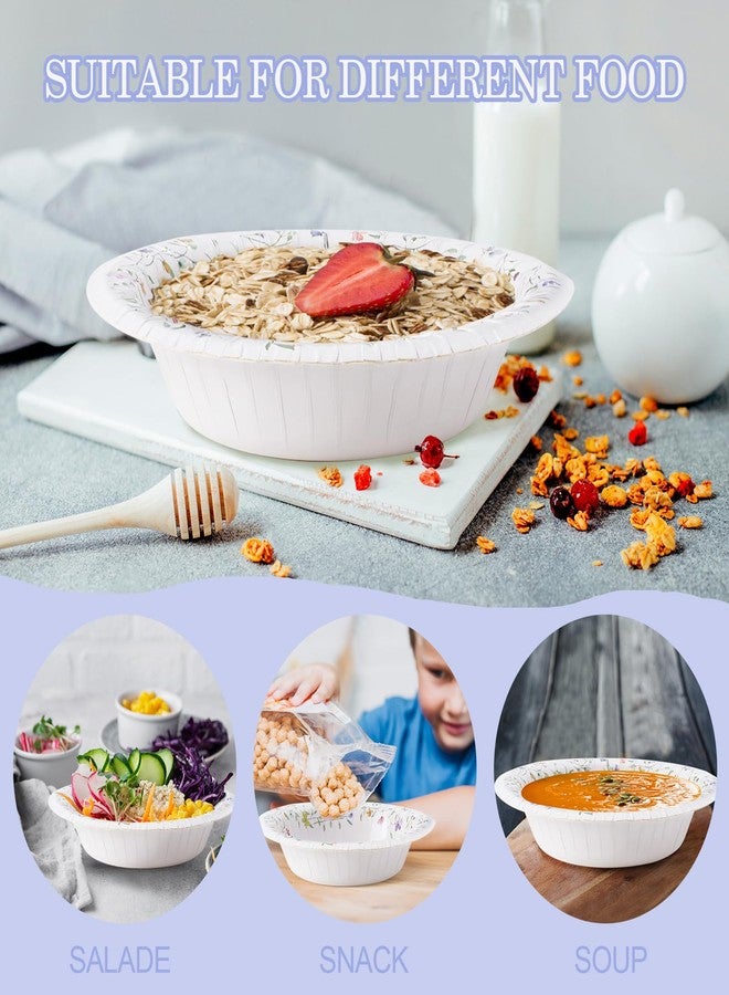 HOMIX Paper Bowls, 12 oz, 125 Count, Floral Printed Soak Proof Disposable Bowls Great for Breakfast, Lunch, and Dinner Meals - Image 5