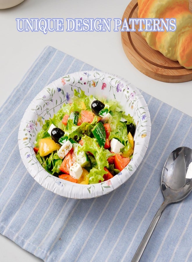 HOMIX Paper Bowls, 12 oz, 125 Count, Floral Printed Soak Proof Disposable Bowls Great for Breakfast, Lunch, and Dinner Meals - Image 2