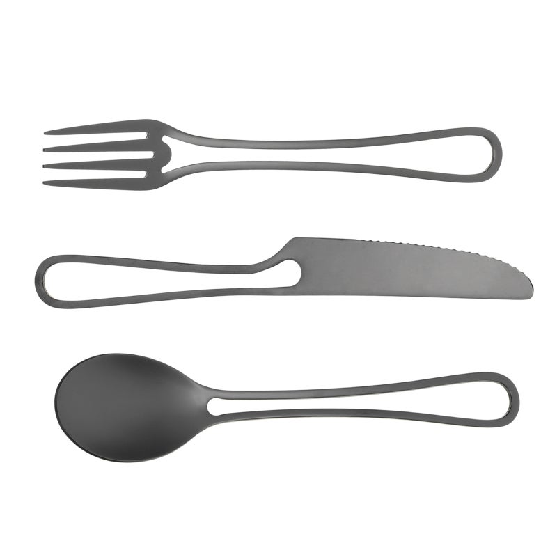 2 Sets Stainless Steel Tableware Hollow-out Spoon Fork Cutter Delicate Tableware - Image 3